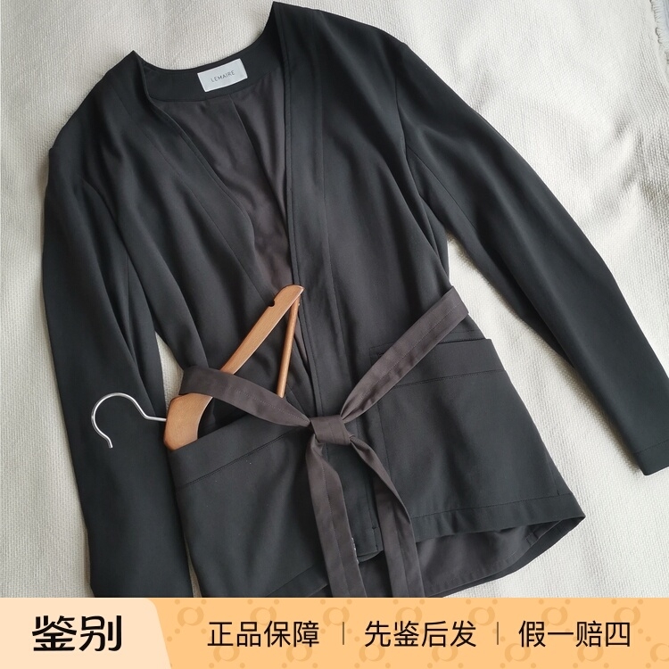 国内现货LEMAIRE羊毛修身系腰带新中式道袍款西装外套