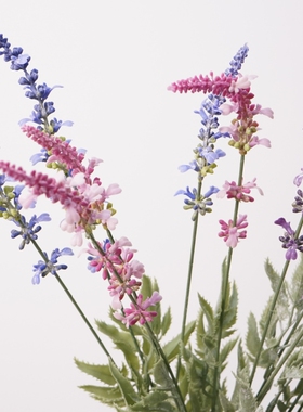 高品质北欧花园薰衣草风信花绿植摆设假花梦幻主题塑料插花艺摆件