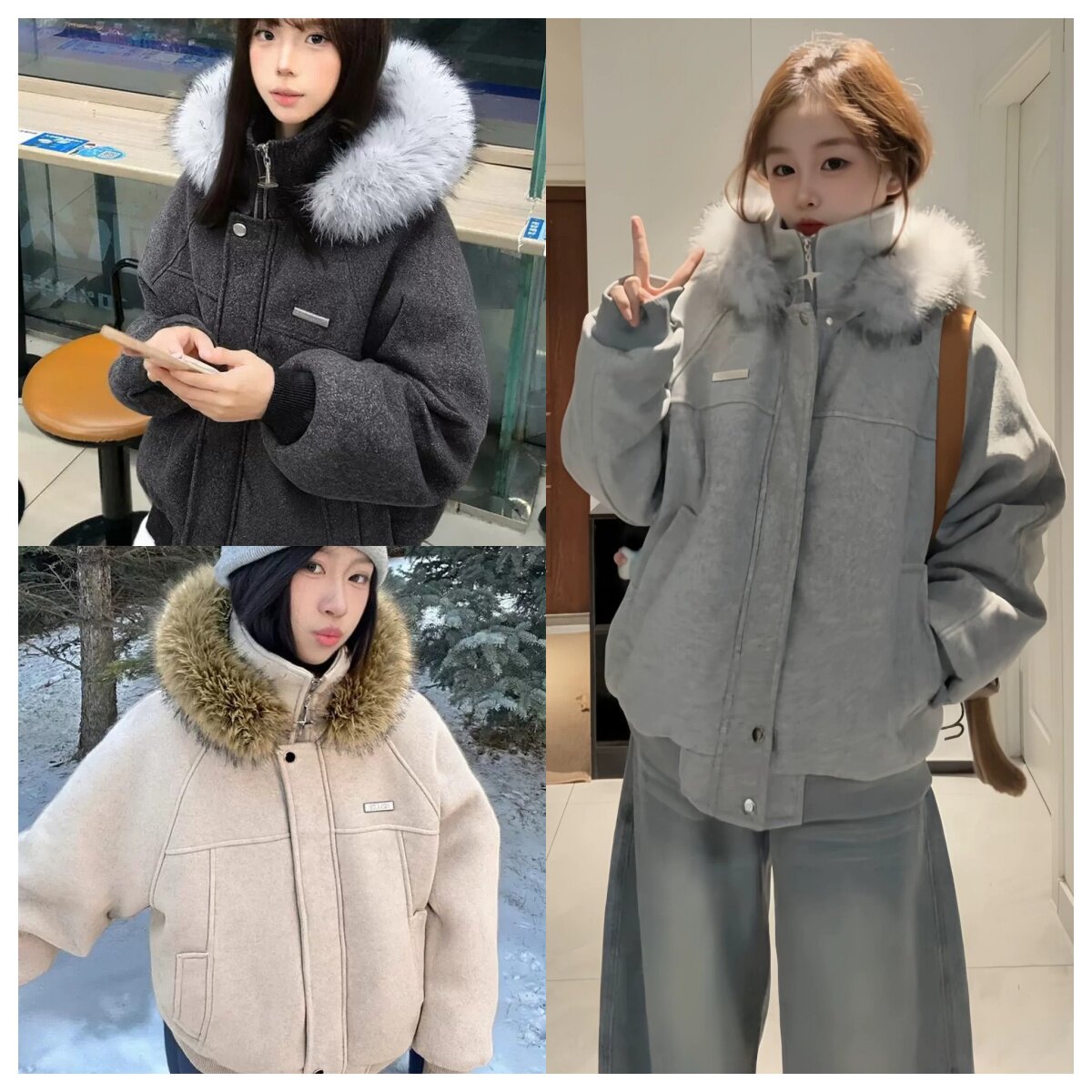 2026新款冬季加厚大毛领女棉衣