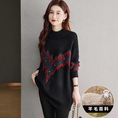 毛衣女秋冬2024新款爆款小个子羊毛针织打底衫女中长款加厚羊毛衫
