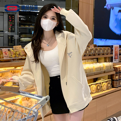 【敖瑞鹏代言】【赠小卡】捷尼拉莫灰色重磅连帽拉链卫衣秋款美式
