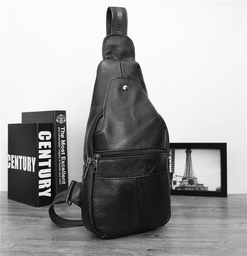 清货特价头层牛皮胸包男士真皮斜挎包牛皮休闲时尚牛皮胸包小背包