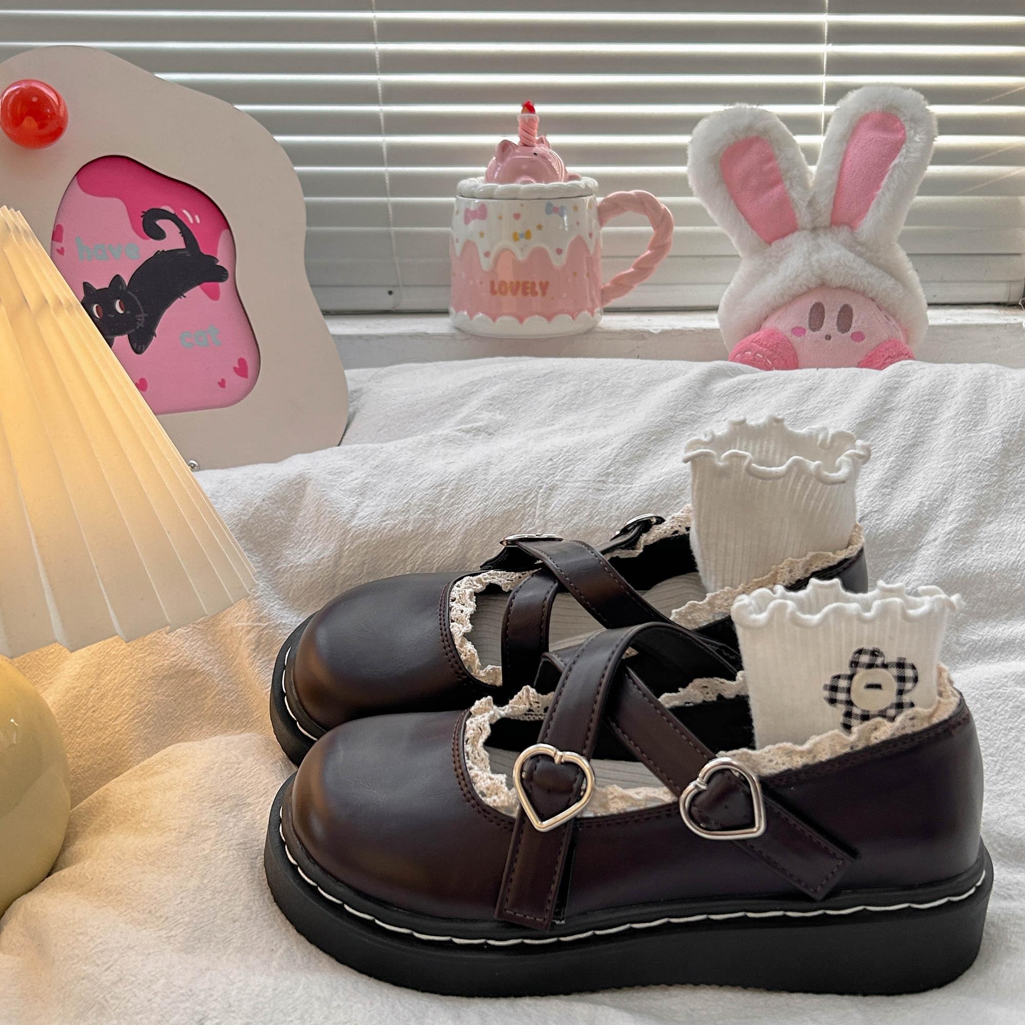 棕色圆头lolita小皮鞋女2025夏季新款厚底配裙子日系jk玛丽珍单鞋