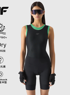 4F女士骑行服连体服连体衣自行车短裤夏季缓震屁垫公路车背带裤