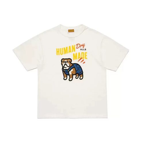 HUMAN MADE 背带裤斗牛萌犬爱心字母休闲短袖T恤26SS