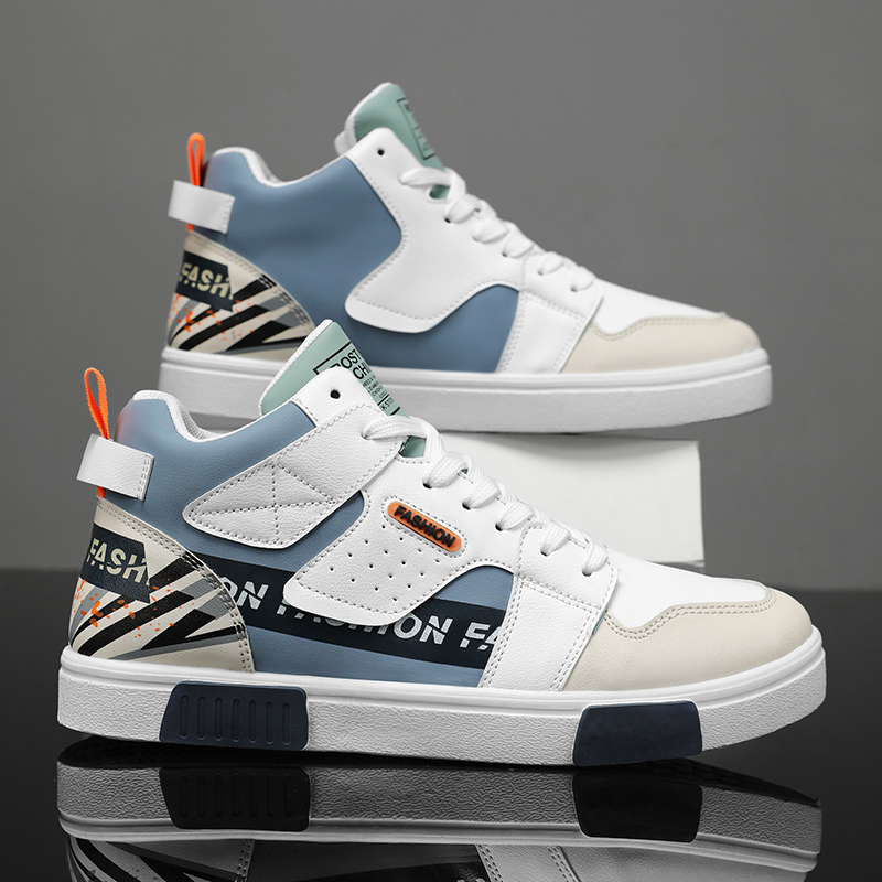 男鞋2025冬季新款防滑耐磨休闲鞋男士高帮板鞋青少年运动潮鞋