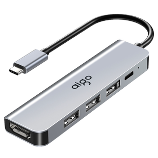 爱国者拓展坞typec扩展hdmi投屏4K60Hz转换usb分线器hub集线器网线多功能接口转接头笔记本电脑手机配件雷电4