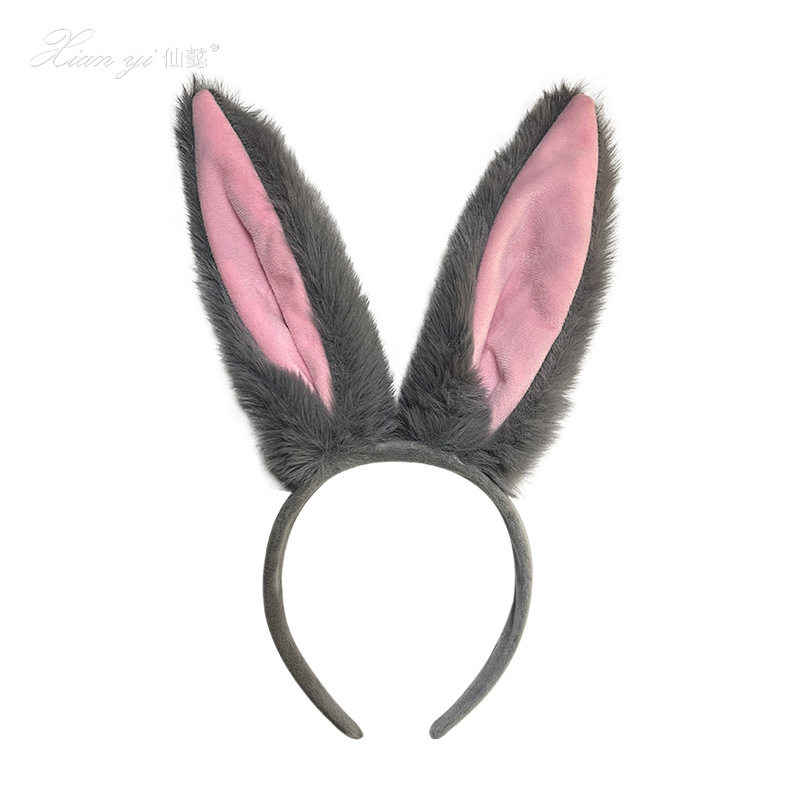 仙懿cosplay服饰配件万圣节可爱兔女郎漫展扮演头饰撞色兔耳朵P66