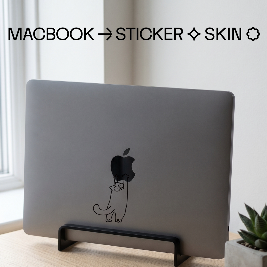 SkinAT适用苹果电脑保护套贴膜MacBook Air15 M4保护膜贴纸趣味卡通 透明膜Mac Pro14 M5治愈萌宠贴纸 不留胶 - 实物图