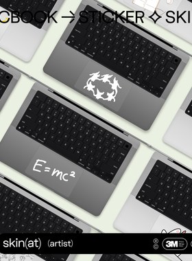 SkinAT适用于苹果电脑保护膜MacBook Air/Pro15触控板创意透明贴纸Mac M1/M2触控板贴膜3m材料透明保护贴轻薄
