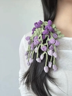 DIY紫藤花发圈头饰装饰毛线编织材料包钩针温柔实用简单文艺仿真