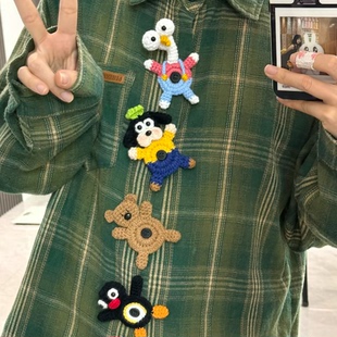 DIY纽扣套装饰搭配创意毛线钩织材料包卡通搞怪零基础简单手工