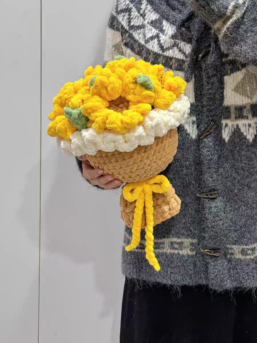 DIY向日葵花束创意毛线手工编织材料包自制礼物可爱钩织零基础,服饰配件/皮带/帽子/围巾,DIY编织材料包,淘宝优惠券,粉丝福利购,淘宝优惠卷