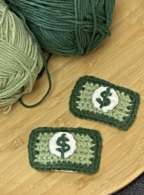 钞能力发夹毛线编织自制礼物手工发饰可爱整蛊特别搞笑材料包