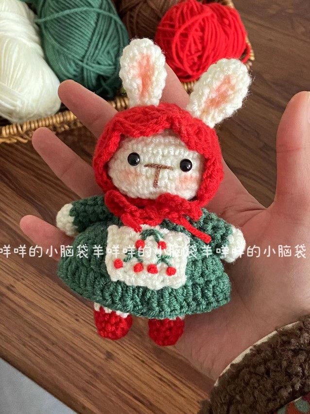 DIY田园兔兔玩偶新年毛线编织材料包自制礼物送朋友可爱手工钩针,服饰配件/皮带/帽子/围巾,DIY编织材料包,淘宝优惠券,粉丝福利购,淘宝优惠卷