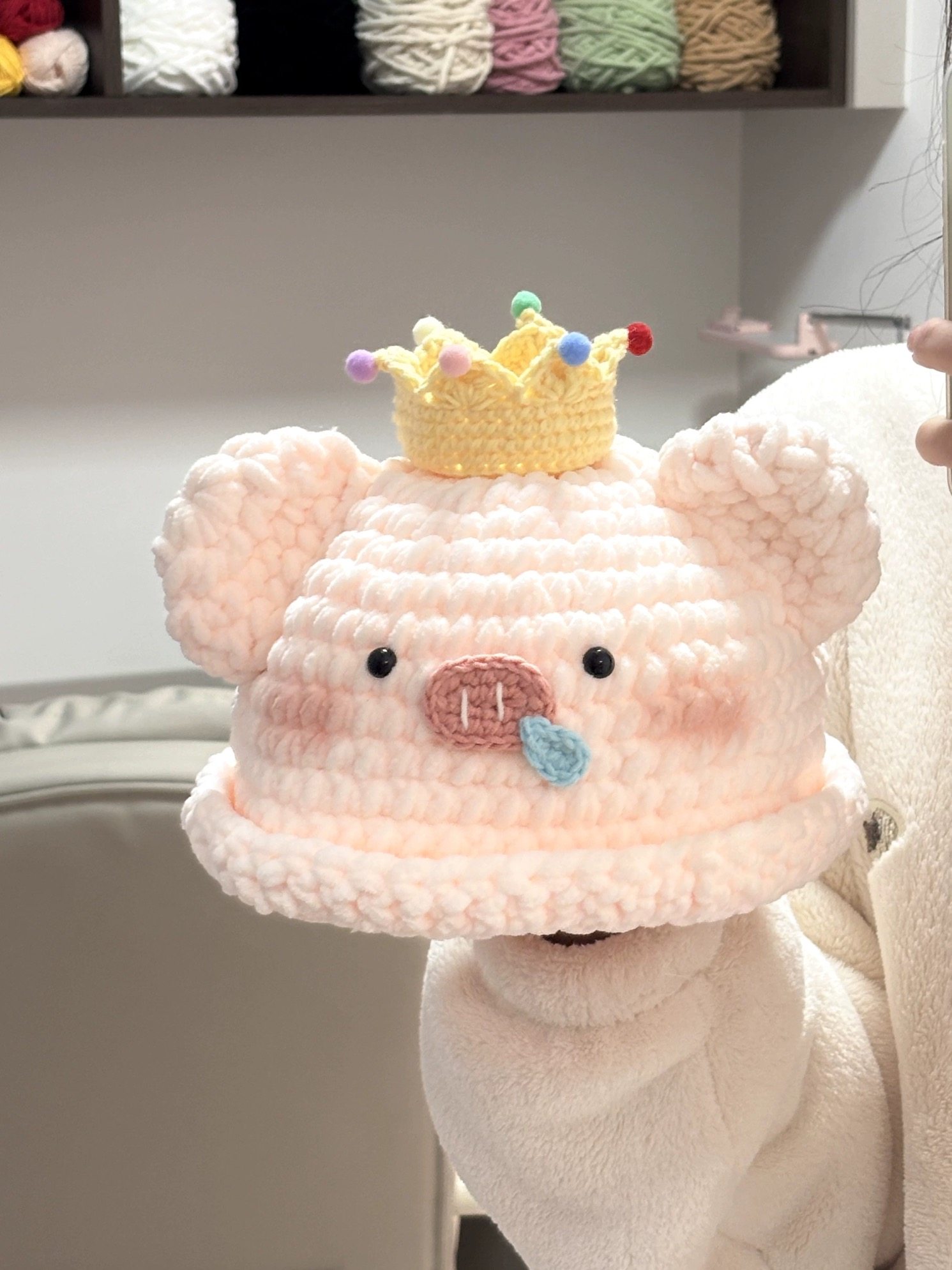 DIY猪猪帽子冰条线钩织新手编织材料包自制礼物可爱零基础简单,服饰配件/皮带/帽子/围巾,DIY编织材料包,淘宝优惠券,粉丝福利购,淘宝优惠卷