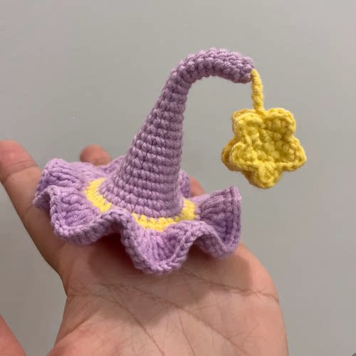 DIY精灵帽星星三角帽发夹创意可爱毛线钩织材料包自制礼物卡通