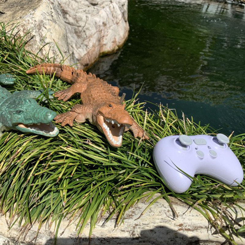 遥控鳄鱼充电戏水仿真机器鱼模型4通道电动漂浮游泳防水2.4g玩具