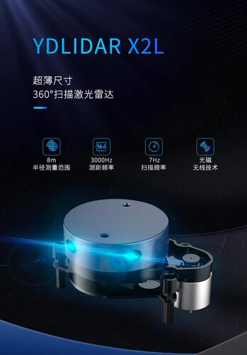 EAI 360°扫描超小激光雷达YDLIDAR X2L ROS小车导航路径规划避障
