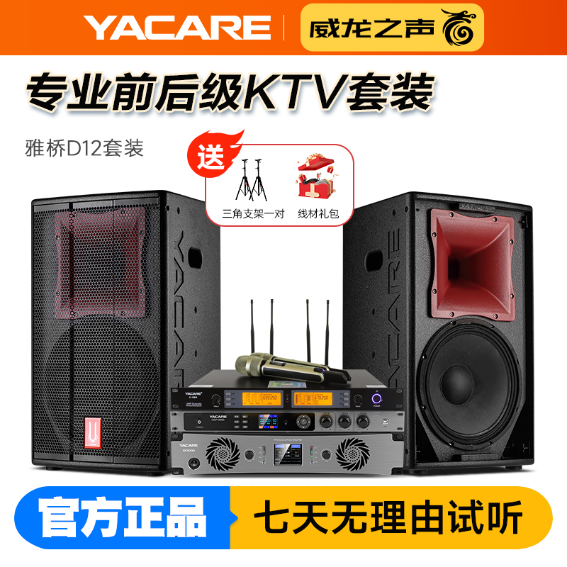Yacare/雅桥 D12高端家庭KTV音响套装全套卡拉OK家用K歌专业音箱