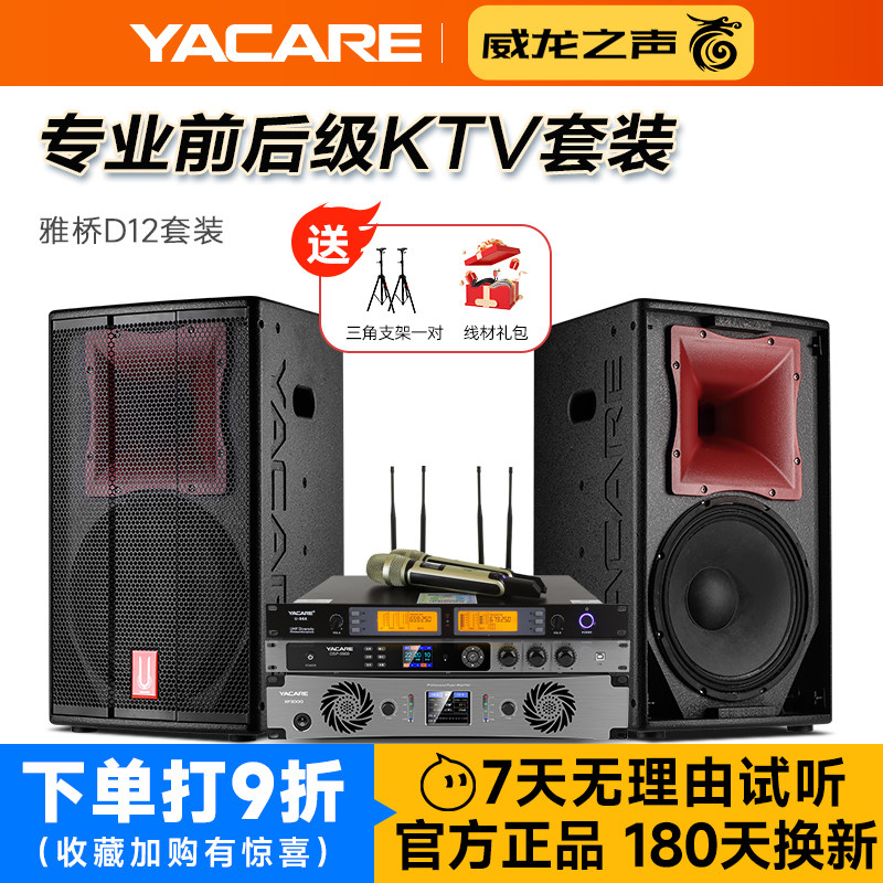 Yacare/雅桥 D12高端家庭KTV音响套装全套卡拉OK家用K歌专业音箱