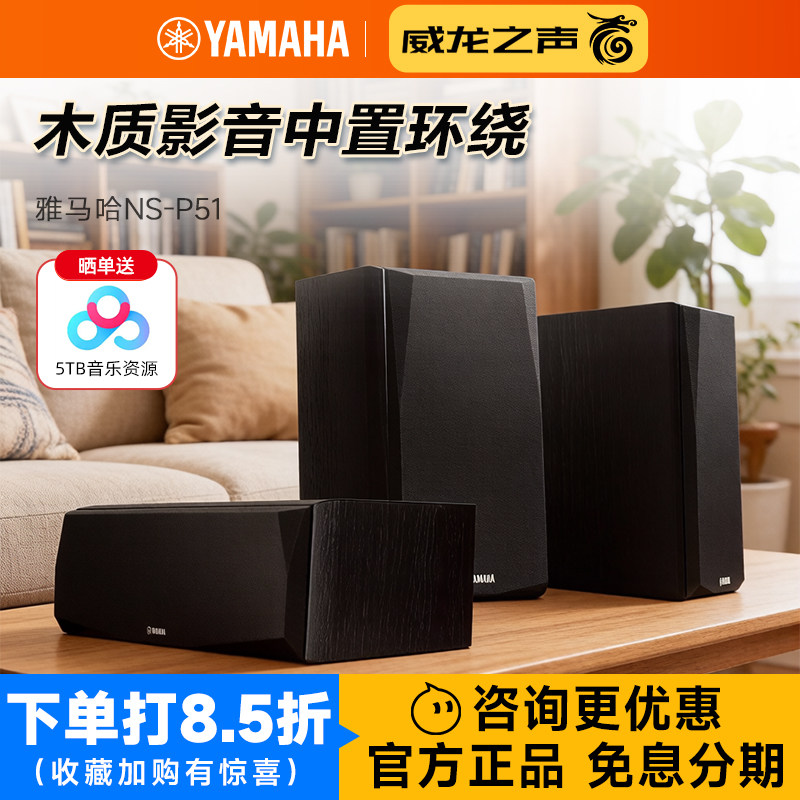 Yamaha/雅马哈 NS-P51中置环绕音箱家庭影院套装5.1音响家用3件套