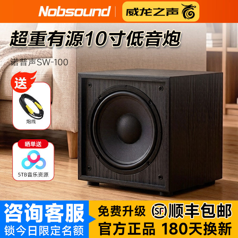 诺普声SW-100超重有源低音炮音响8寸/10寸家庭影院家用低音炮大箱