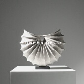 简约现代轻奢几何树脂摆件样板房间售楼处电视柜软装 饰品艺术摆件