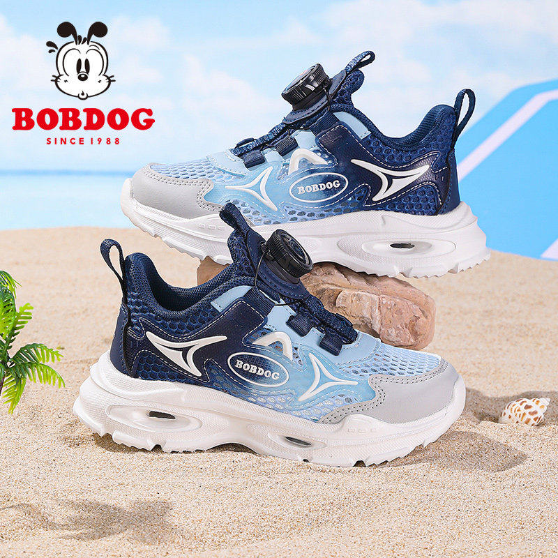 巴布豆童鞋儿童运动鞋2026新款夏季网面透气男童鞋小学生单网鞋女