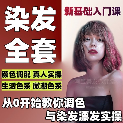系统染发零基础入门到精通调色新手挑染画染色彩美发视频教程2024