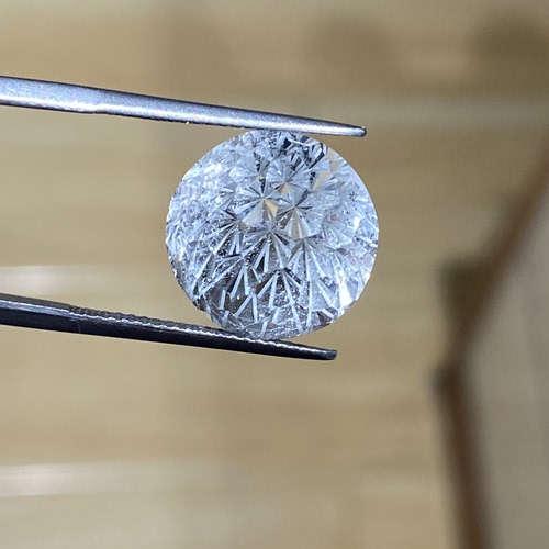 烟花切工 天然白色托帕石无优化无加热宝石裸石 戒面有包体