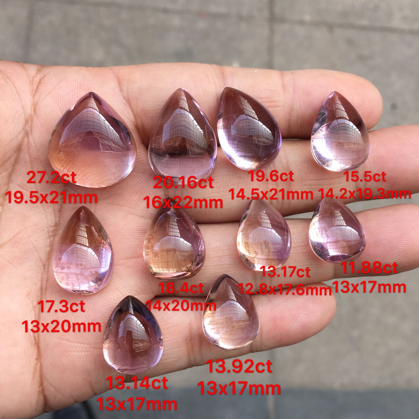 天然彩宝玻利维亚水晶紫黄晶素面蛋面裸石戒面水滴吊坠 银饰配石
