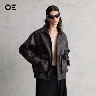 EMOTION短款 ORGANIC 皮衣垫肩boxy宽松夹克外套OE 宋威龙同款