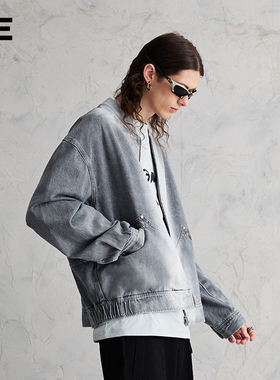 【明星同款】Organic Emotion飞行员牛仔夹克冰蓝水洗休闲外套OE