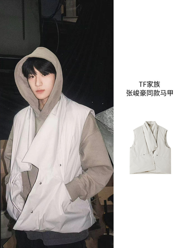 ORGANIC EMOTION 복합 3방어 다운 조끼 겨울 두꺼운 흰색 오리 다운 해체 접합 조끼 OE