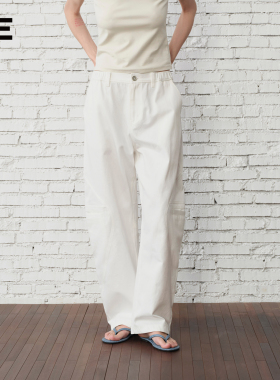 ORGANIC EMOTION双色立体分割廓形宽松牛仔工装长裤OE