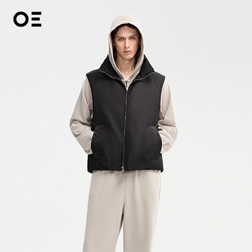 无袖简约立领蓬松鸭绒羽绒背心