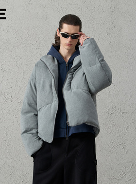 ORGANIC EMOTION短款廓形羽绒服新款针织柔软高蓬保暖立领外套冬