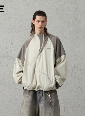 ORGANIC EMOTION户外三防半拉链夹克拼接撞色软壳运动复古外套OE