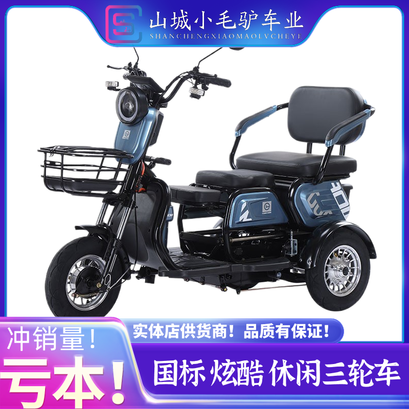 工厂外贸出口小型家用接送小孩老年出行代步电动休闲三轮车