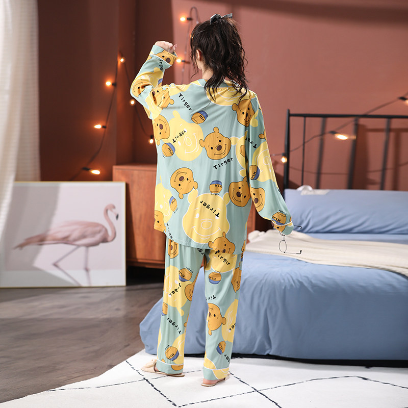 새로운 감금 옷 여름 대형 200 파운드 678개월 얇은 면 실크 산후 간호 잠옷 요양원 옷