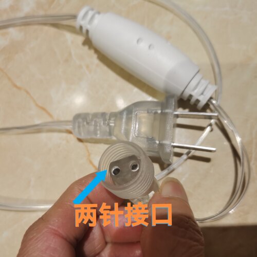 欧规美规英规二针圆插头太阳能板彩灯串配件太阳能板二针插头线