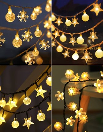 led春节彩灯串灯太阳能灯庭院七彩户外防水灯网红氛围灯