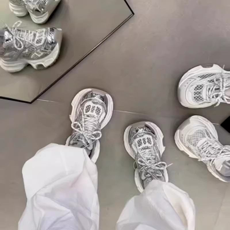 5CM增高~软皮厚底登山老爹鞋女款夏季网面透气单网镂空百搭运动鞋