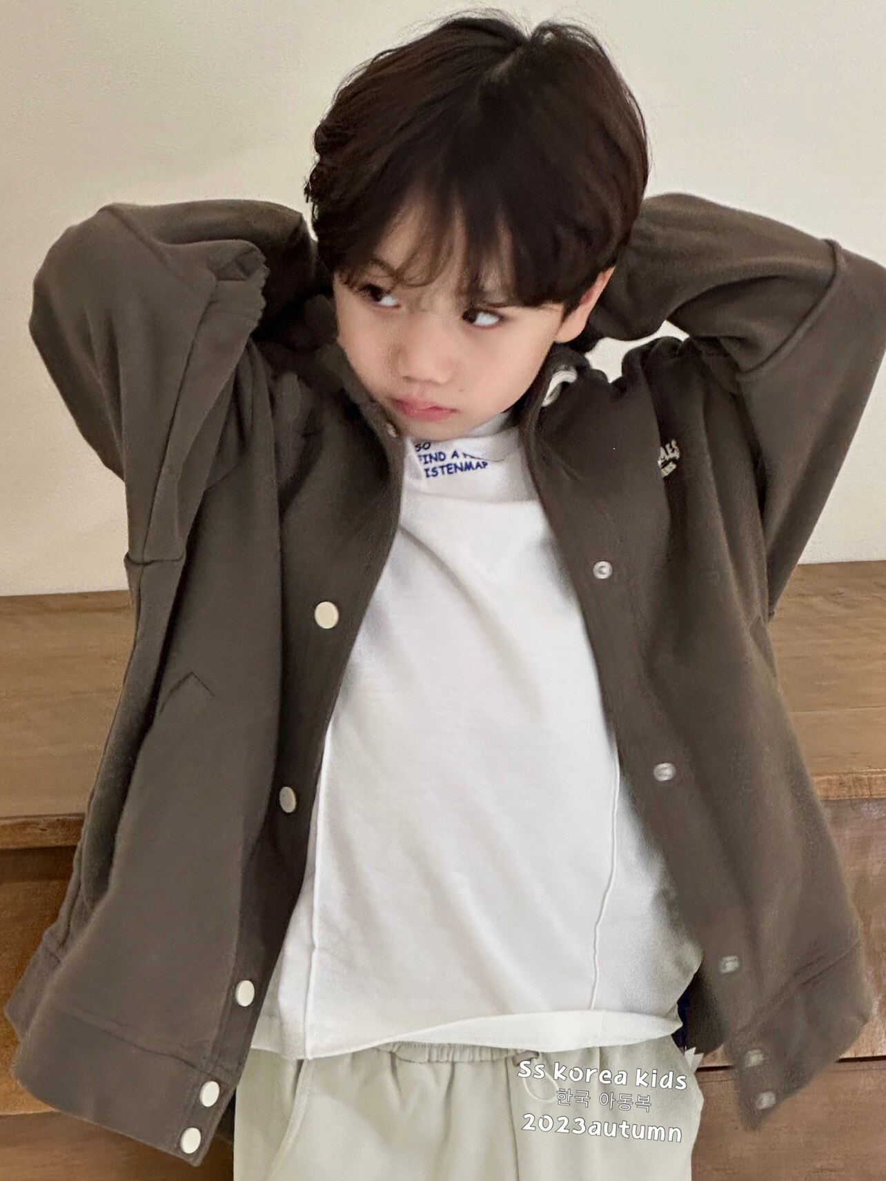 보라 한국 아동복 소년 가을 재킷 2024 새로운 아동 운동복 재킷 후드 스웨터