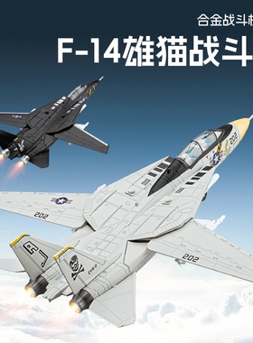 F-14熊猫战斗机合金仿真军事航模武装直升机退伍军人轰炸机回力车