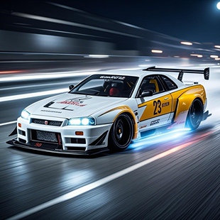 1比18超大号日产尼桑GTR东瀛战神改装版合金赛道版超跑玩具小汽车