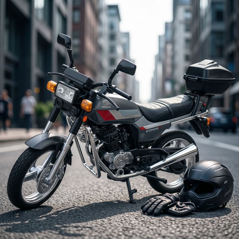 本田双排王CB125T重型摩托车合金仿真汽车模型后轮避震联动机车模