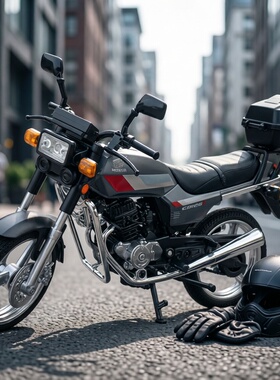 本田双排王CB125T重型摩托车合金仿真汽车模型后轮避震联动机车模