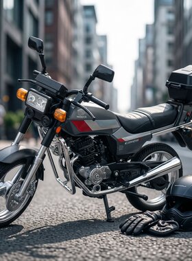本田双排王CB125T重型摩托车合金仿真汽车模型后轮避震联动机车模
